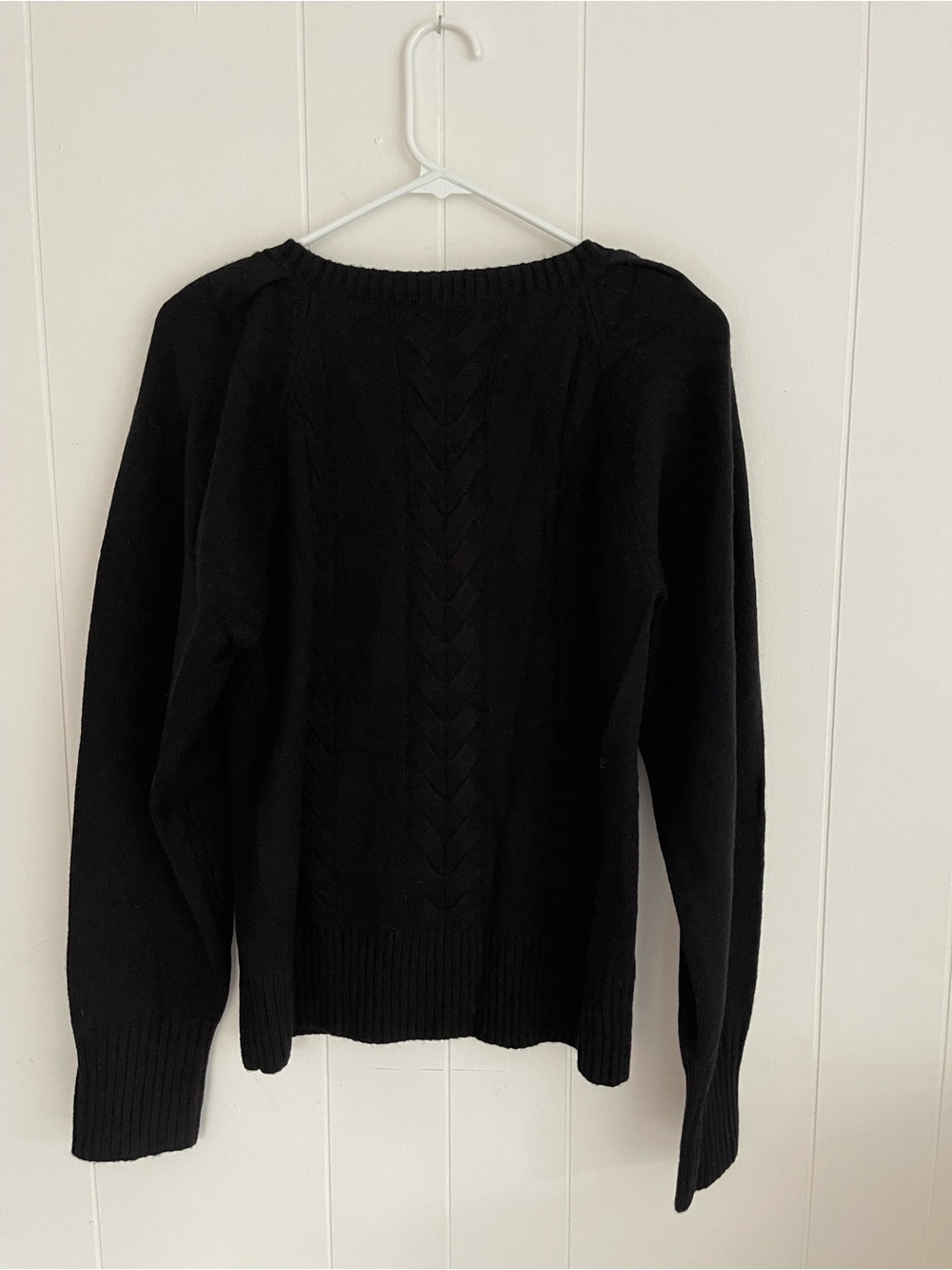 NWT Madewell V-Neck Pullover Sweater in Merino Wool Black Medium - Picture 4 of 5